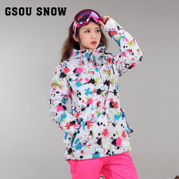 

snow gsou single board ski suit female south korean wind proof waterproof winter warm coat ski coat