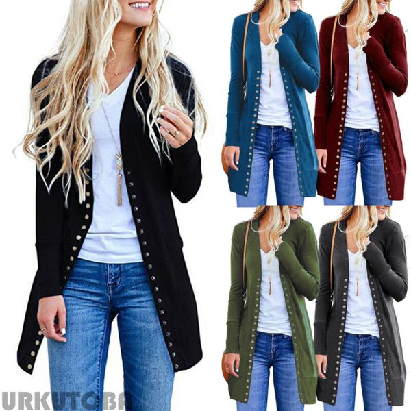 

women's trench coats meihuida women knitted open front cardigan long sleeve loose solid sweater autumn casual outwear coat pockets autu, Tan;black