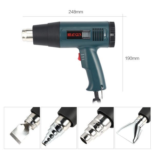 

866a 1800w lcd display industrial electric air gun thermoregulator heat guns shrink wrapping thermal power tool