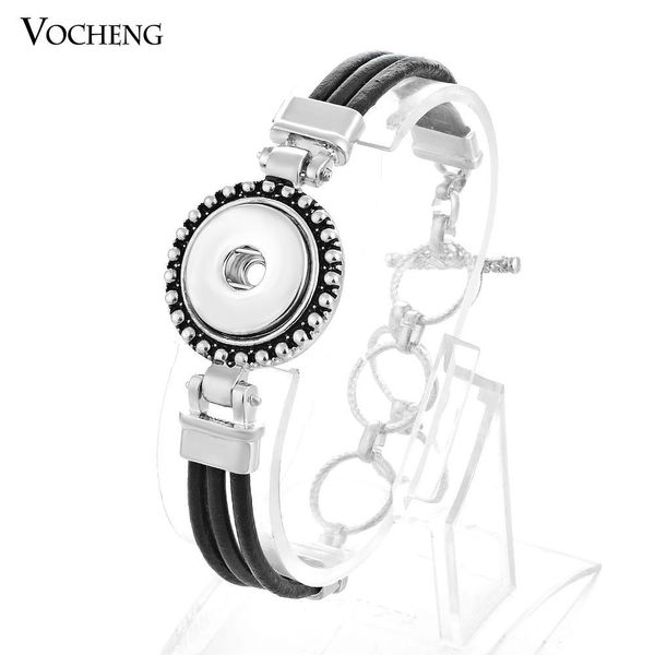 

vocheng нуса-кожаный браслет имбирь привязать ювелирные изделия 18mm металла кнопка charm nn-333, Golden;silver