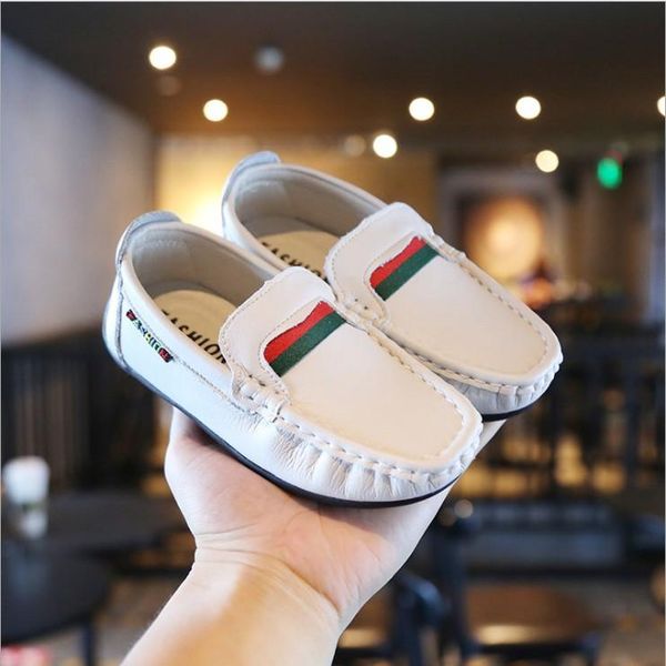 

new arrival baby casual shoes two colors boys fashion solid genuine leather doug shoes kids autumn england style soft sneakers, Black;red