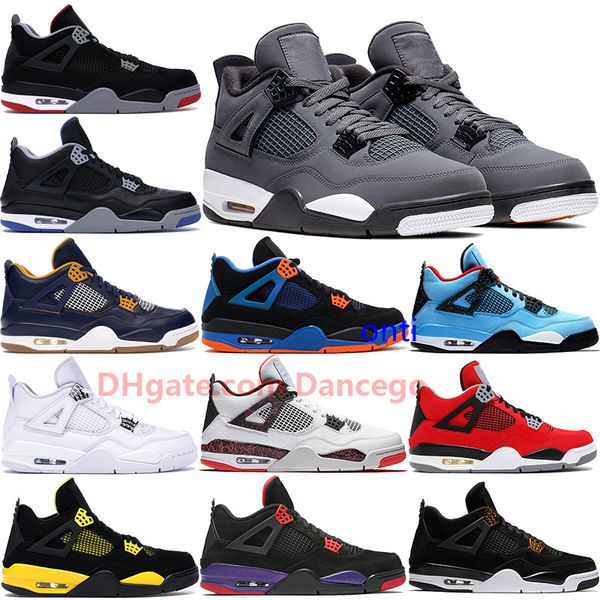 

jumpman 4 4s cool grey bred basketball shoes men mens cavs thunder dunk from above raptors royalty cactus jack sneakers trainers us 7-13, Black