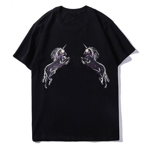 

famous men t shirt new men women horse print short sleeve mens stylist tees s-2xl, White;black