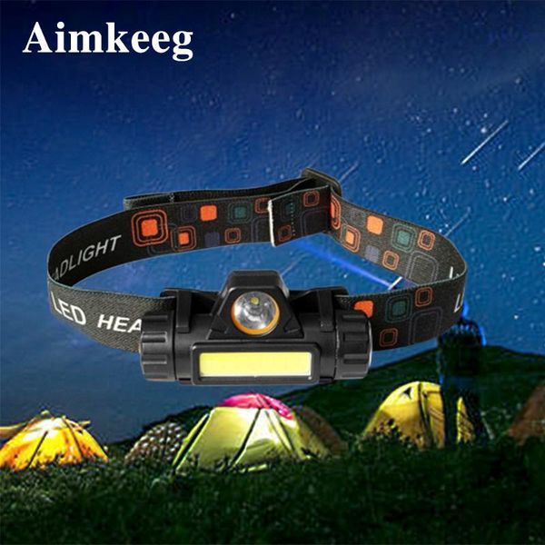 

headlamps cob led headlamp portable 12000lm usb rechargeable built-in 18650 battery torch light for camping fishing head lights