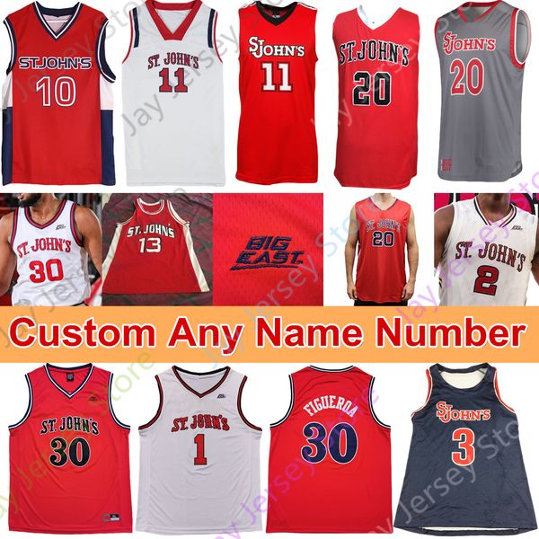

custom st. john's red storm basketball jersey ncaa college lj figueroa mustapha heron rasheem dunn julian champagnie josh roberts earli, Black;red