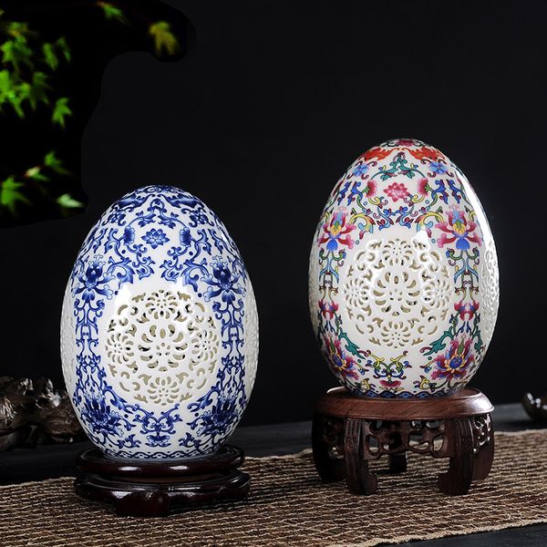 

jingdezhen porcelain vase decorative ornaments hollowed out lucky eggs handicrafts furnishings living room accessories gift vase