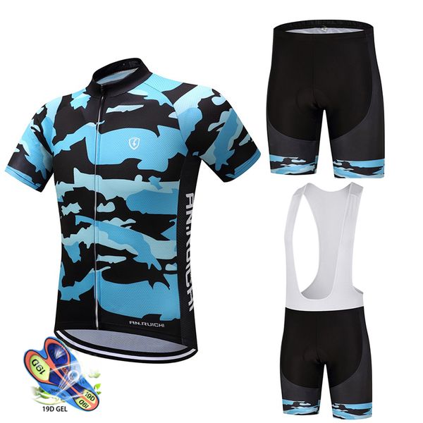 

factory customized camouflage cycling jersey short sleeve jersey set bib shorts bike racing team biker male female cycling suit, Black;blue