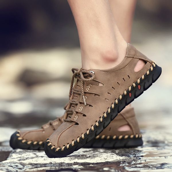 

outdoor 2019 new non-slip summer men sandals casual shoes men beach sandals roman summer water shoes big size 38-48, Black