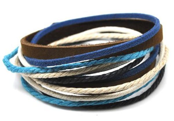 

promotion handmade real leather bracelet new arrival fashion and hemp ethnic wrap bracelets item c mix design, Black