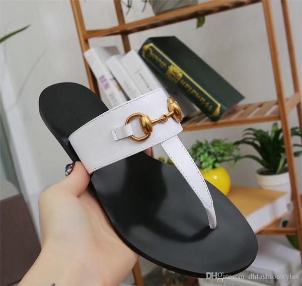 

women designer genuine leather shoes luxury slide summer fashion flat slippery slipper flip flop lady's sandals size 35-45, Black