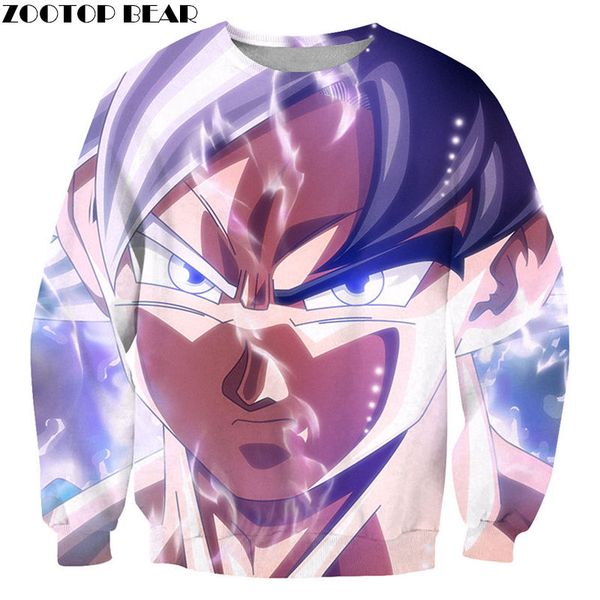 

плюс размер dragonball мужчины пуловер crewneck повседневные кофты аниме уличная одежда 3d печати рукав drop ship спортивные костюмы zootopb, Black