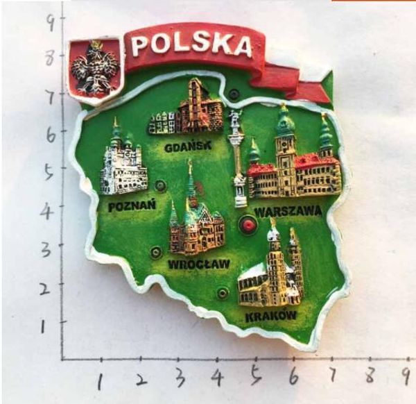 

poland local landmarks tourist maps tourism memorial fridge magnet 3d fridge magnet sticker travel souvenir decoration