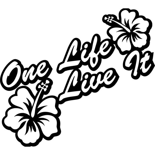 

15*13.4cm one life live it car/window vinyl decal sticker surf skate pretty flower car sticker car accessories