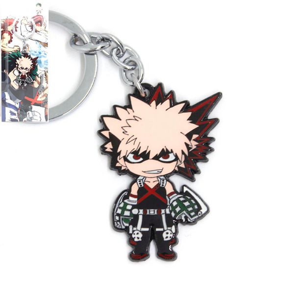 

1 piece my hero academia keychain izuku midoriya pendant boku no hiro asui tsuyu alloy gift figure toys, Silver