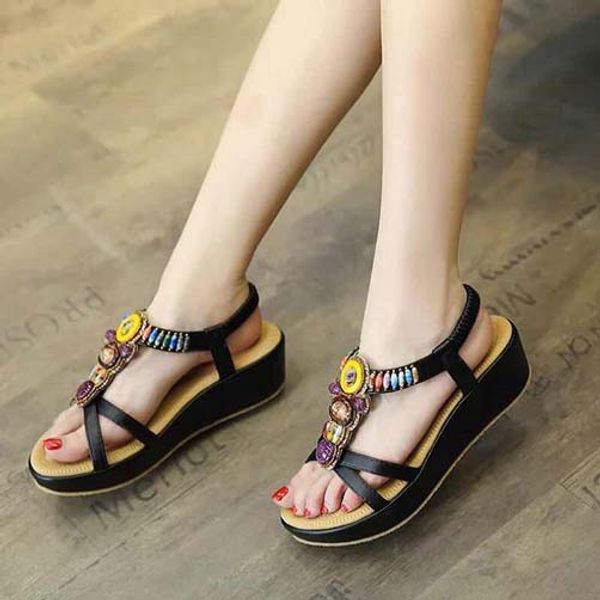 

women shoes sandals heels sandals slippers huaraches flip flops loafers shoe for slipper shoe02 pl2070, Black