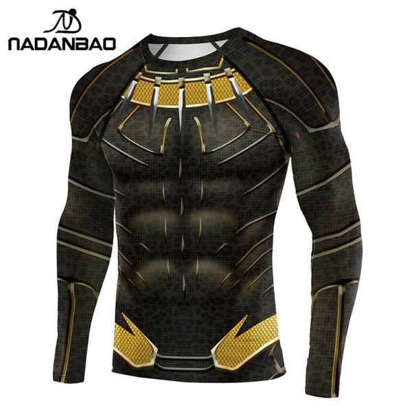 

nadanbao black panther costume men t shirt 3d print superhero lycra compression shirts 2020 new yoga shirts for male, White;red