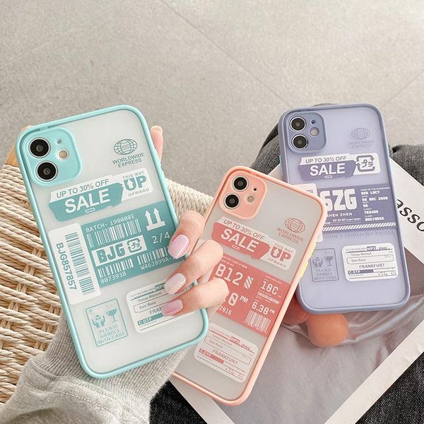 

new luxury designer fashion camera protection air tickets label letters soft phone case for iphone 11 pro x xs xr max se 7 8 plus cover