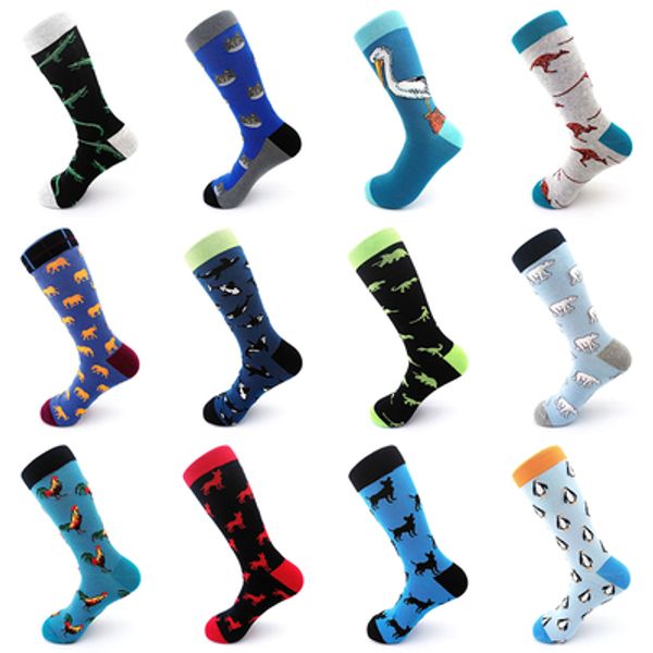 

mens socks women animal alien chili moustache sloths novelty sock combed cotton funny socks men's big size crew socks, Black