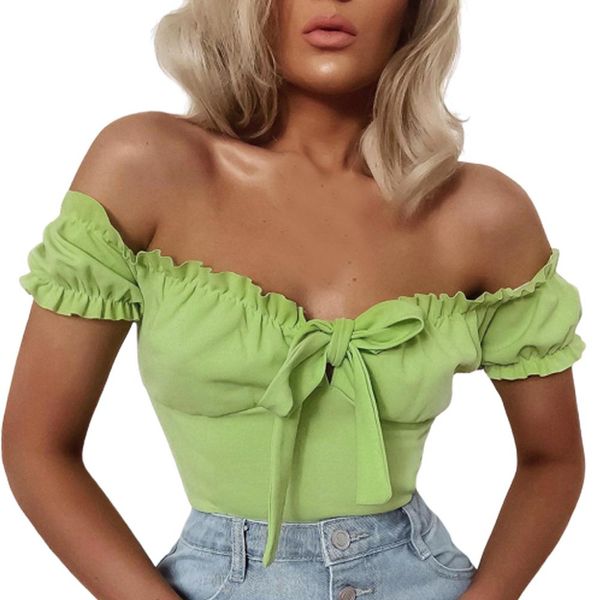 

women's lace up falbala jumpsuits bodycon party off shoulder siamese fashion spring summer 2019 white rompers ladies bodysuits, Black;white