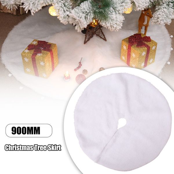 

christmas tree skirt white plush christmas tree carpet decoration