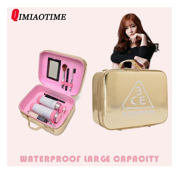 

large-capacity pu leather cosmetic case cosmetic finishing storage box makeup artist portable case makeup