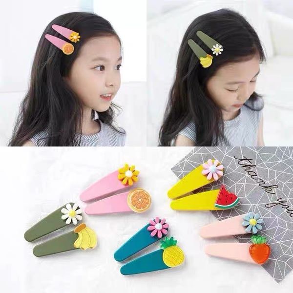 

10pcs=5pairs new summer girls hair clips flower fruit acrylic hairgrips hair accessories sweet snap colorful hairpins headdress, Slivery;white