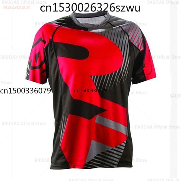 

2020 mens short sleeve cycling jersey mtb downhill shirt dh mx uniform mountain bike clothing summer motocross wear t-shirt, Black;red
