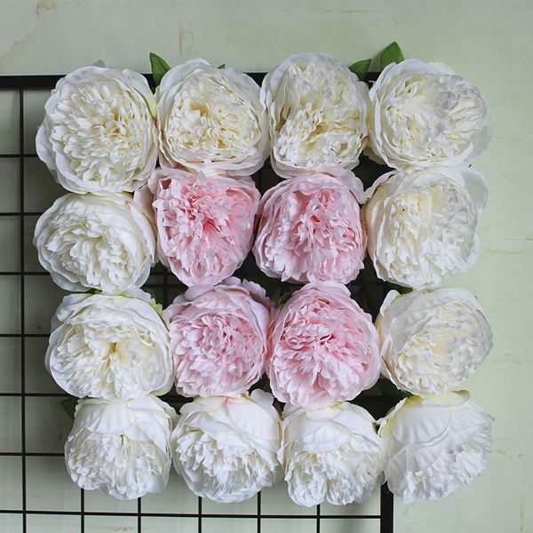 

large peony flower heads party wall wedding road led arch diy decoration peonies silk artificial flowers flores artificiales