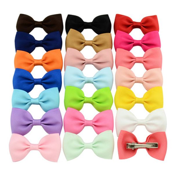 

children's bow hairpin headwear solid color korean cute hair clips europe and america baby solid color children's headwear, Slivery;white
