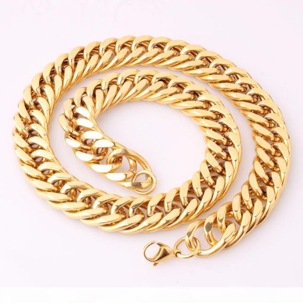

mens 18k позолоченный gp нержавеющей сталь кубинских цепей ожерелье, хип-хоп ювелирные изделия 2013, рок, оптовая бесплатная доставка, Silver