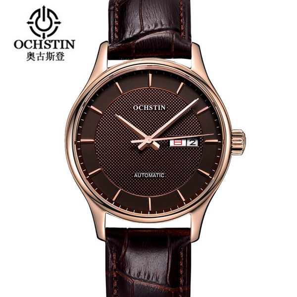 

ochstin time-limited 2016 men mechanical watch montre homme mens watches leather automatic women clock hour, Slivery;brown