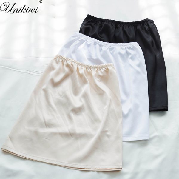 

unikiwi.summer slips women's casual mini skirts.ladies basic skirt underdress vestidos loose half slips petticoat underskirt, Black;red