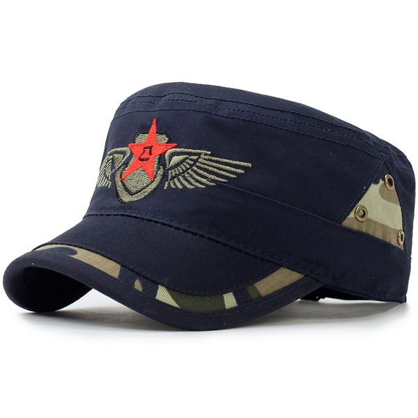 

походные snapback hat военные шляпы с вышитыми star скорректированная бейсболка flat top caps для мужчин и женщин militaire gorra, Blue;gray