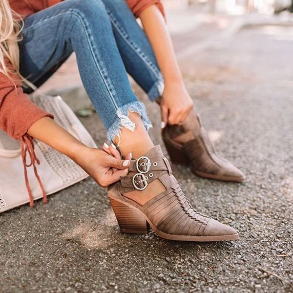 

lasperal women heels 2019 pointed toe pumps women shoes comfort pu low heel shoes fashion women's leather boots, Black