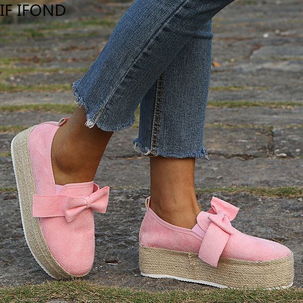 

if ifond spring women flats bowknot canvas shoes female comfort platform shoes fashion slip breathable lazy loafers, Black