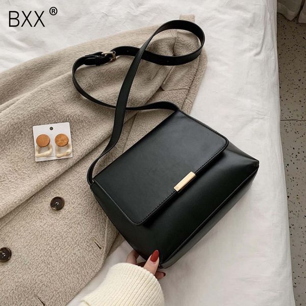 

bxx] pu leather shoulder bags for women 2020 fashion simple handbags female shoulder messenger bag fashion all-match bag hk044