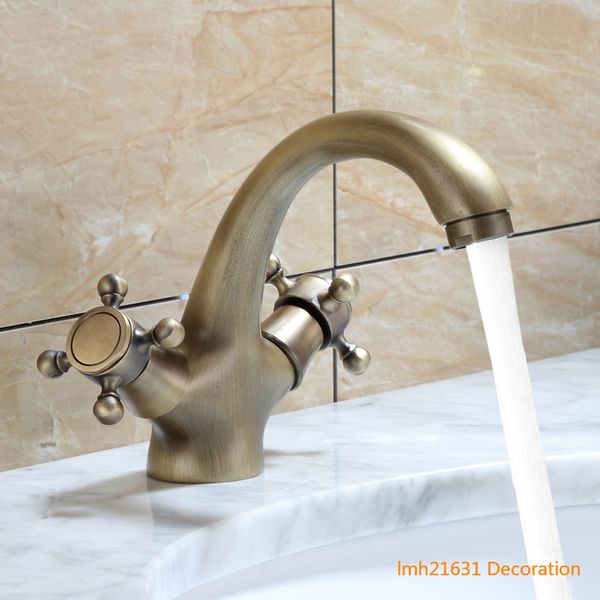 

bathroom garden double control handle antique copper body european basin sink garden retro and cold single hole washbasin mixer