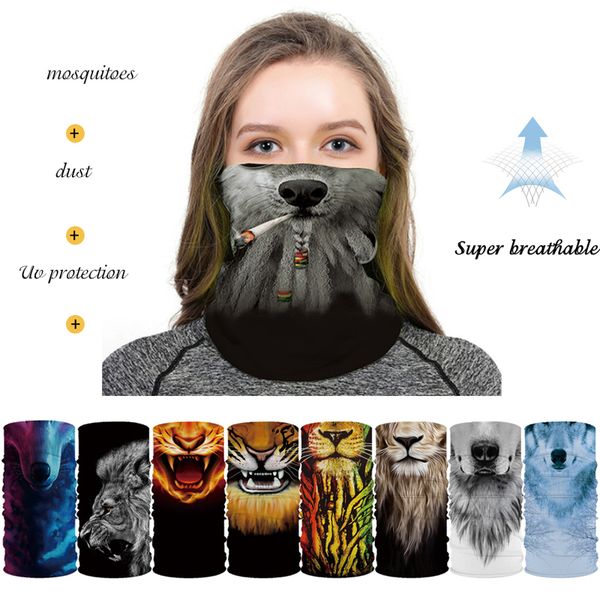 

животное печать шеи gaiter бесшовные балаклава волшебный шарф heaewear открытый спорт банданы мужчины велоспорт туризм маска 24 стиль, Black