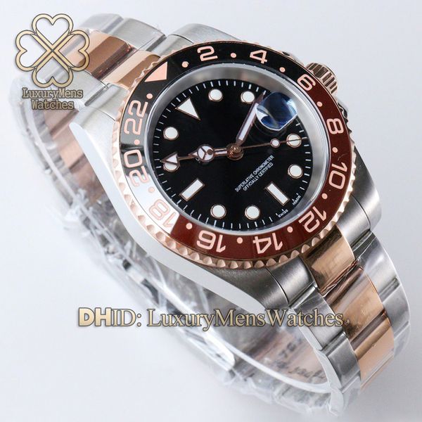 

n factory mens watches ceramic bezel 2836 automatic movement watch 40mm self-wind watch luminous wristwatches glid lock clasp sports watches, Slivery;brown
