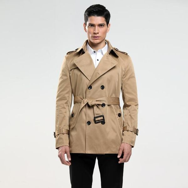 

lapel fashion mens trench coats man long coat men clothes slim fit overcoat long sleeve 2018 new designer spring autumn thin, Tan;black
