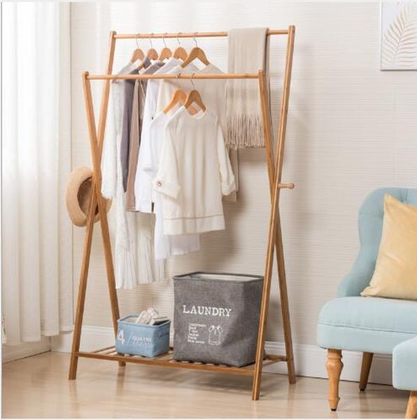 2019 Hanging Hanger Clothes Rack Landing Lichen Hat Racks Landing Lichen Rack Bamboo Simple Clothes Rack Bedroom Clothes Racks From Meow Householdes