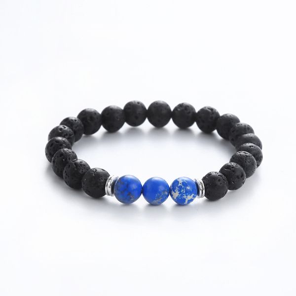 

new chakra explosion volcanic stone turquoise emperor stone bracelet bangles beads rope chain couple bracelets homme