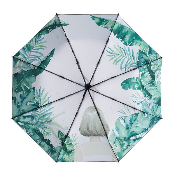 

princess umbrella rain woman black coating 3 fold female parasol anti-uv sun umbrella for male travel beach paraguas