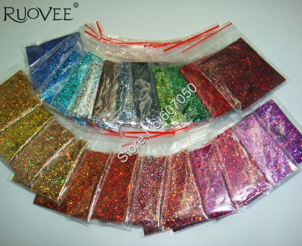 

24 holographic laser color 1mm shining nail glitter hexagon paillette spangle shape for nail art diy cosmetic glitter craft, Silver;gold