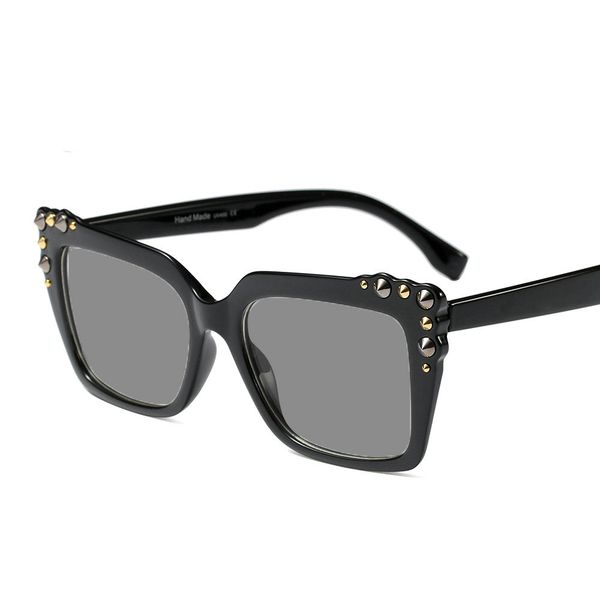 

2019 new women fashion vintage square oversized frame sunglasses crystal diamond rhinestone bling sunglass color lens shades fml, White;black