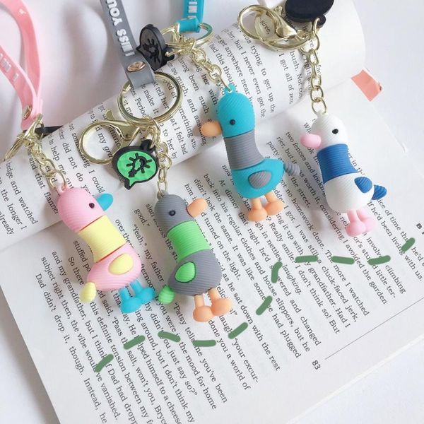 

student seagull doll keychain schoolbag charm wool cartoon duck pendant, Silver