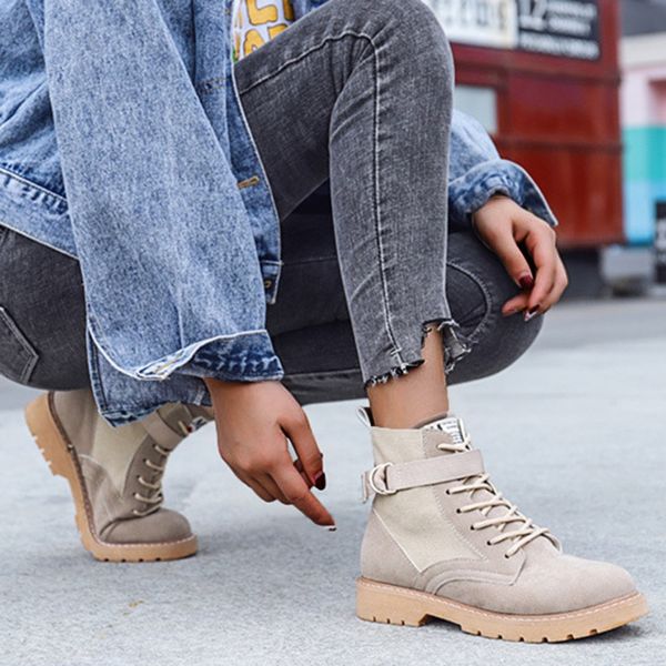 

solid color women boots europe and america ankle snow boots female warm strap botas mujer ghnb, Black