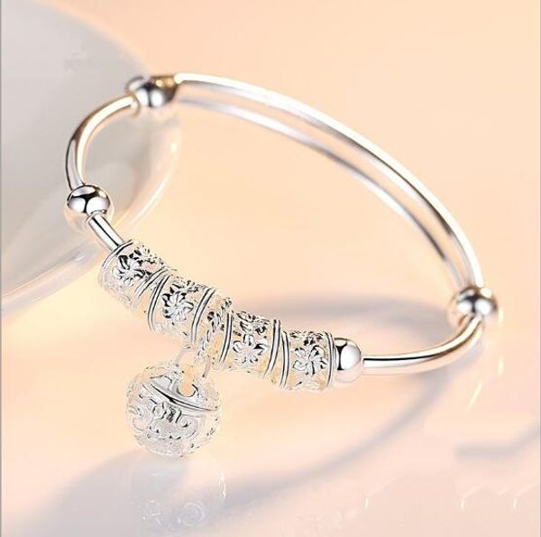 

planted 925 silver bracelets; japanese and korean versions of fashion women's bracelets; palace national wind bell transfer beads shape, Black
