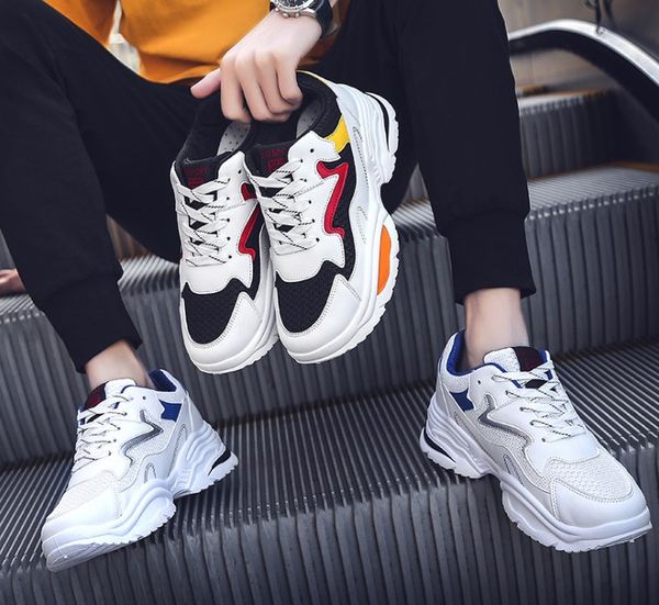 

chain reaction casual designer sneakers sport fashion men casual shoes trainer lightweight link-embossed sole, Black