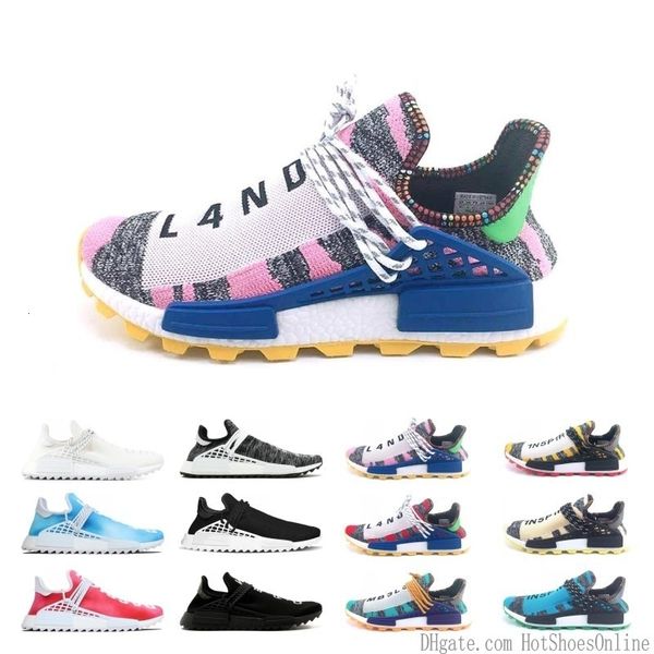 

2019 creme x nerd solar pack human race running shoes pharrell williams hu trail cream core black equality trainers mens women sneaker